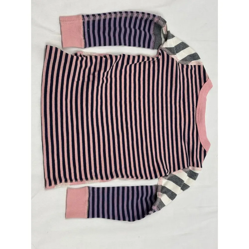 Hanna Andersson Girl’s Pink Striped Organic Cotton Long Sleeve Tshirt Size 3